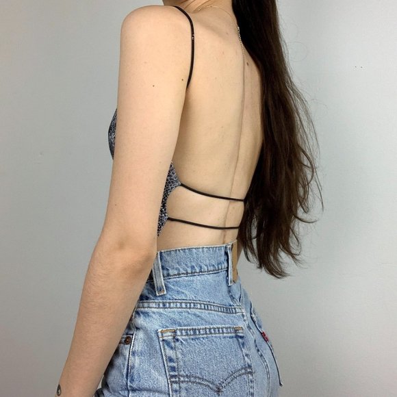 Vintage 90s y2k snakeskin backless crop top - Picture 4 of 6
